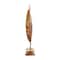 Brown Teak Wood Natural Leaves Sculpture, 23" x 12" x 5"